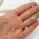 Load image into Gallery viewer, NT404468. 14K Solid Gold Diamond Heart Shape Dangle Necklace