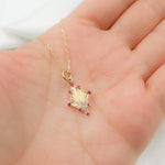 Load image into Gallery viewer, 14K Solid Gold Diamond Shape Charm with Diamonds and Gemstones