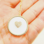 Load image into Gallery viewer, NFC71046MOP. 14k Solid Gold Paperclip Necklace with Mother of Pearl Charm