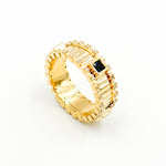 Load image into Gallery viewer, 14K Solid Yellow Gold Diamond and Blue Sapphire Band Ring