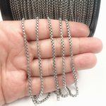 Load image into Gallery viewer, Oxidized 925 Sterling Silver Round Box Chain. Y49OX
