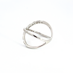 Load image into Gallery viewer, 14k Solid Gold Diamond Criss Cross Ring.