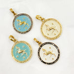 Load image into Gallery viewer, Buy Now Sterling Silver Round Aries Zodiac Enamel Pendant
