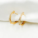 Load image into Gallery viewer, EHE56546. 14k Solid Gold Diamond Octagon Hoops