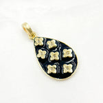 Load image into Gallery viewer, Silver Drop Flower Enamel Pendant