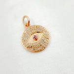 Load image into Gallery viewer, DC330. Diamond Sterling Silver Round Eye Charm with Gemstone