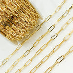 Load image into Gallery viewer, Gold Plated 925 Sterling Silver Flat Paperclip Chain