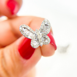 Load image into Gallery viewer, EFL52049. 14k Solid Gold Diamond Butterfly Earrings