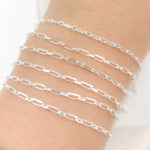 Load image into Gallery viewer, Silver Diamond Cut Paperclip Chains