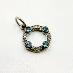 Load image into Gallery viewer, Sterling Silver Round Charm with Gemstone