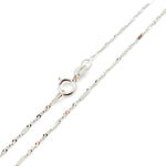 Load image into Gallery viewer, Buy 14K White Solid Gold Flat Bar and Singapore Link Necklace