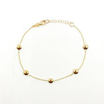 Load image into Gallery viewer, BRSET701. 14k Solid Yellow Gold Flat Bead Link Bracelet