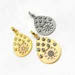 Load image into Gallery viewer, DP035. Diamond Sterling Silver Drop Sun and Star Pendant