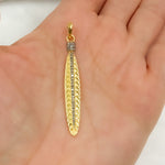 Load image into Gallery viewer, DP418. Diamond Sterling Silver Long Leaf Pendant