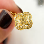 Load image into Gallery viewer, DC389. Diamond Sterling Silver Flower Charm with Gemstone