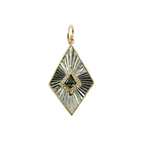 Load image into Gallery viewer, Shop Black Rhodium Sterling Silver With Gold and Diamond Rhomb