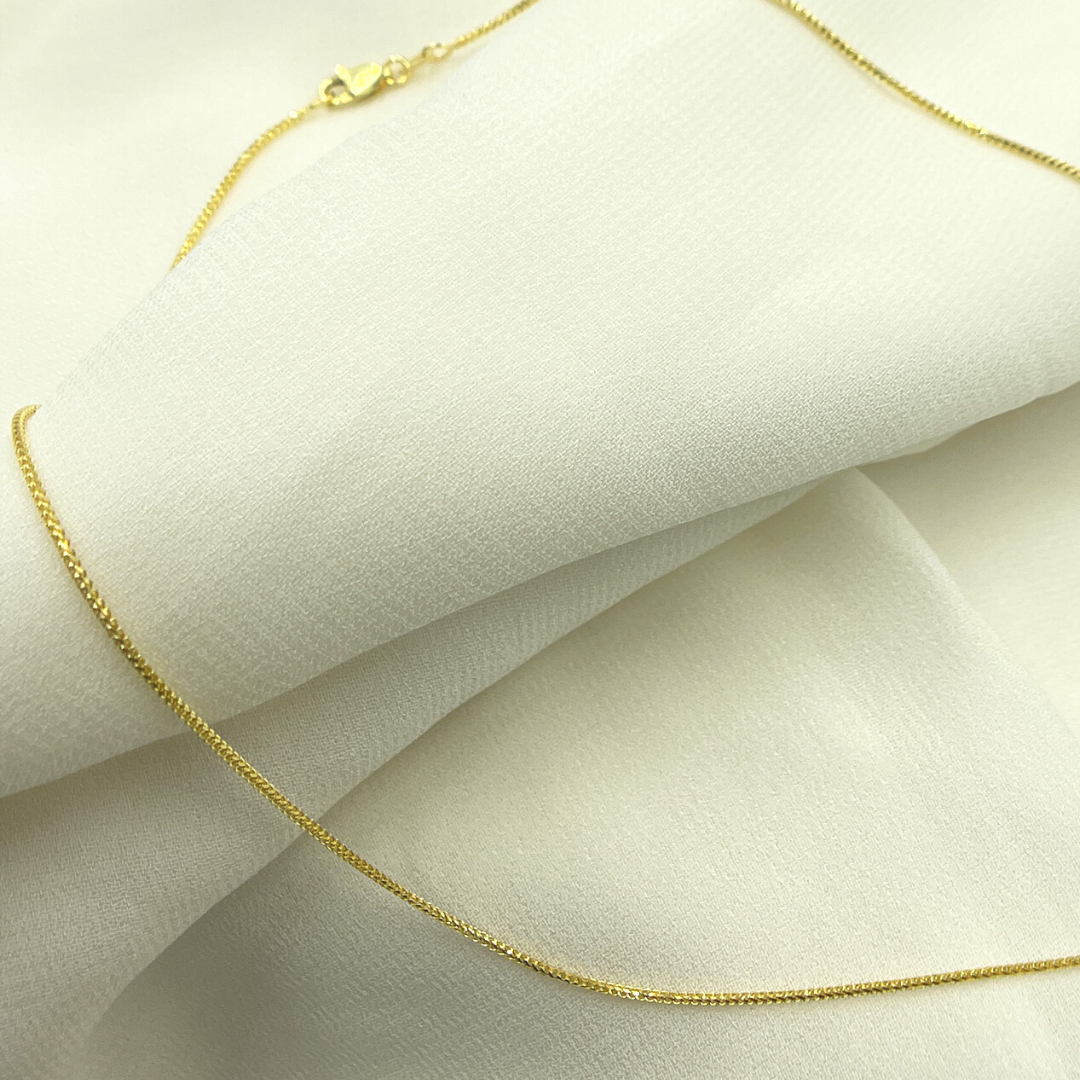 14K Solid Gold Wheat Chain