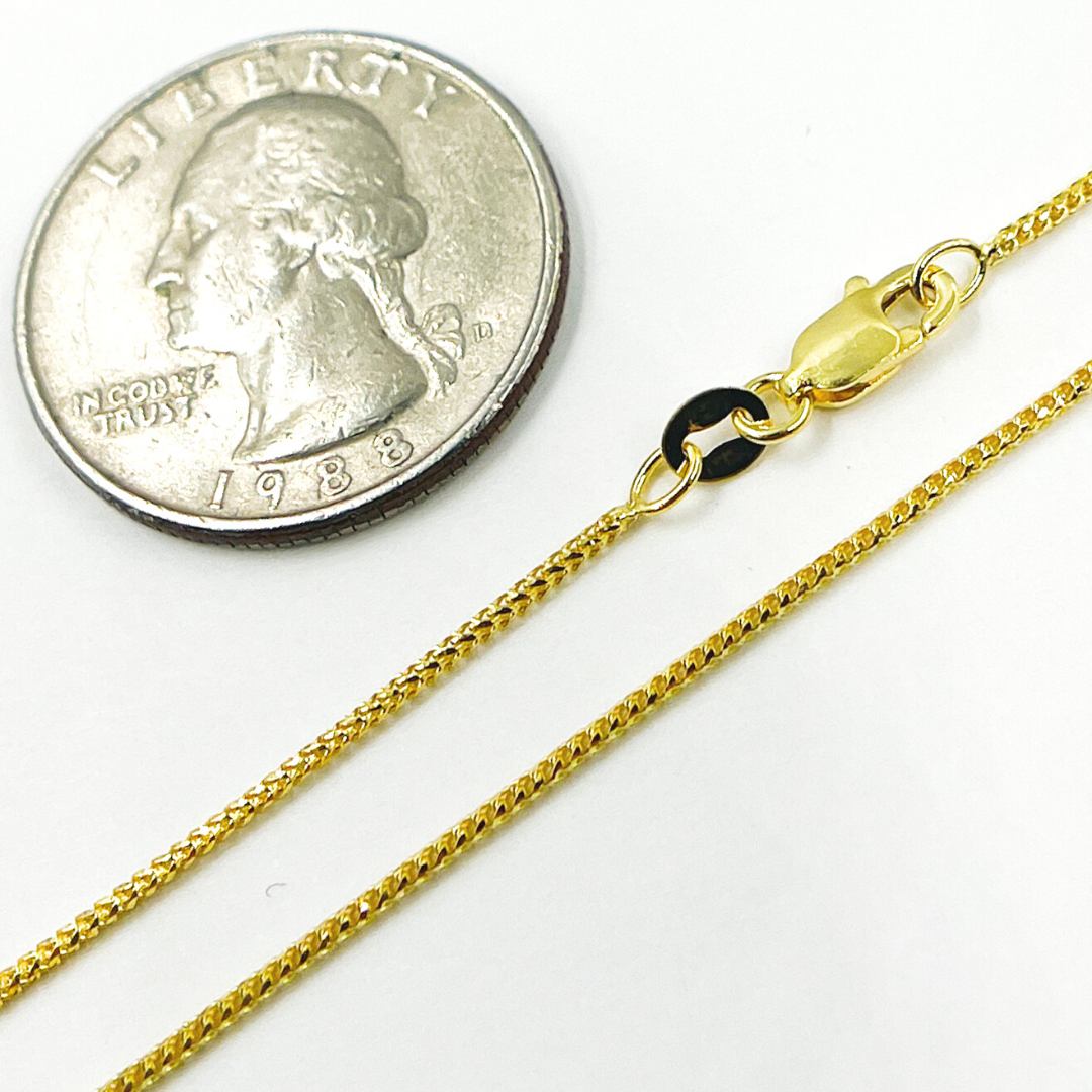 14K Solid Gold Wheat Chain