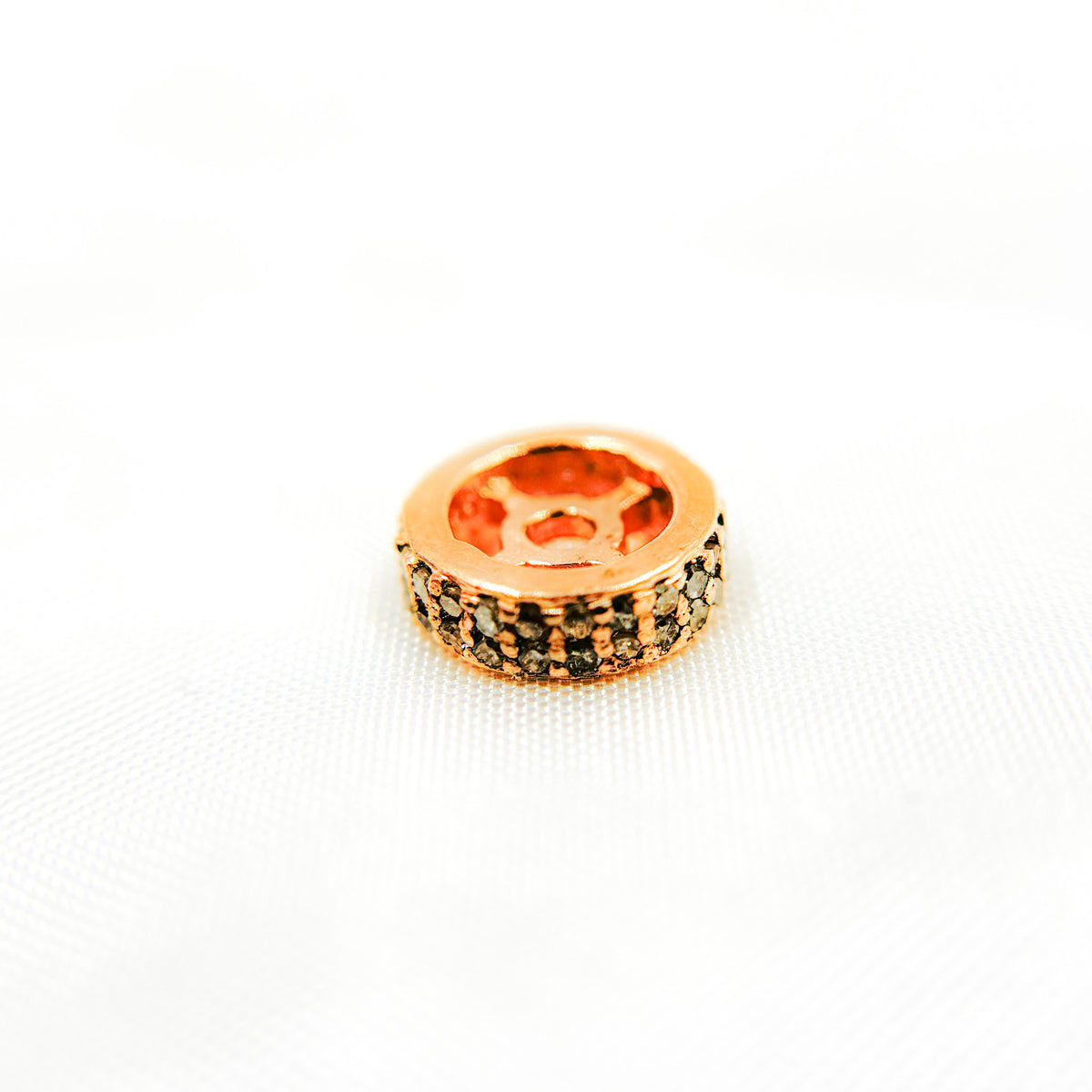 DC584. Diamond Sterling Silver Spacer Bead