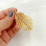 Load image into Gallery viewer, DP514. Diamond Sterling Silver Leaf Pendant with Gemstone