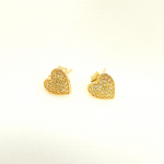 Load image into Gallery viewer, EFB51529. 14K Solid Gold and Diamonds Heart Earrings
