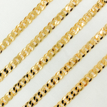 Load image into Gallery viewer, Gold Plated 925 Sterling Silver Miami Flat Curb Link Chain. Y72GP
