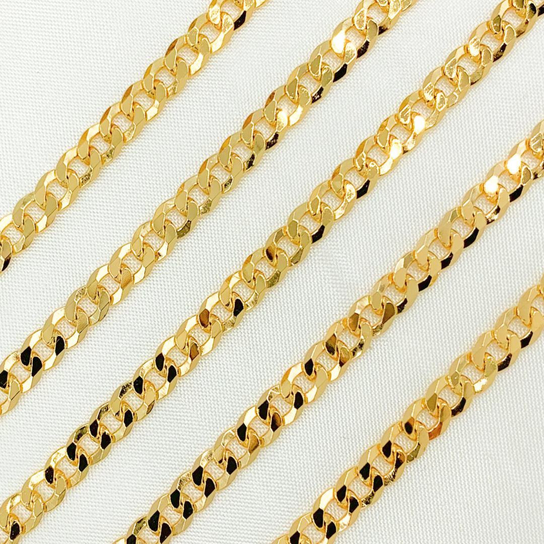 Gold Plated Sterling Silver Curb Link Chain