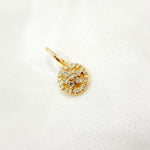 Load image into Gallery viewer, 14k Solid Gold Diamond and Gemstone Circle Charm. GDP394