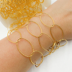 Load image into Gallery viewer, Y26GP. Gold Plated 925 Sterling Silver Diamond Cut Oval Link Chain.