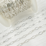Load image into Gallery viewer, 925 Sterling Silver Flat Oval and Round Link Chains