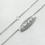 Load image into Gallery viewer, NT405723. 14K Solid Gold Diamond and Multi Sapphire Bar Necklace