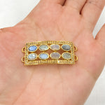 Load image into Gallery viewer, Diamond Sterling Silver Connector with Gemstones