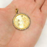 Load image into Gallery viewer, Silver Round Geminis Zodiac Symbol Pendant