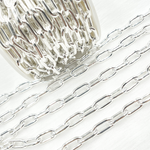 Load image into Gallery viewer, Sterling Silver Smooth Hollow Paperclip Link Chain