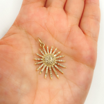 Load image into Gallery viewer, KG70. 14K Solid Gold Diamond Sun Charm