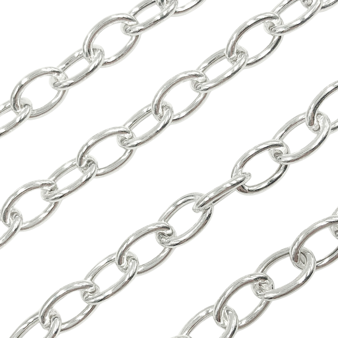 Y100SS. 925 Sterling Silver Oval Link Chain