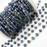 Load image into Gallery viewer, Shop Peacock Pearl Round Shape Sterling Silver Wire Chain