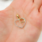 Load image into Gallery viewer, 14K Solid Gold Diamond Heart Charm with Inverted Heart. EJP1495