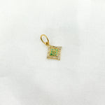 Load image into Gallery viewer, GDP374. 14K Solid Gold Diamond Shape Charm with Diamonds and Gemstones