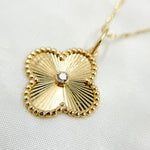 Load image into Gallery viewer, 14k Solid Gold Diamond Clover Charm. KG299