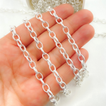 Load image into Gallery viewer, Sterling Silver Textured Oval Link Chain.