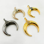 Load image into Gallery viewer, DP183. Diamond Sterling Silver Horn Shape Pendant