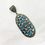 Load image into Gallery viewer, DSP024. Diamond Silver Gemstone Oval Pendant