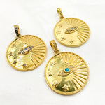 Load image into Gallery viewer, DP694. Diamond Sterling Silver Round Eye Pendant with Gemstone