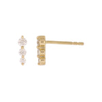Load image into Gallery viewer, EFC54157. 14K Solid Gold Diamond Bar Stud Earrings