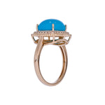 Load image into Gallery viewer, CR97304TQ9X9. 18K Solid Gold Diamond & Turquoise Ring