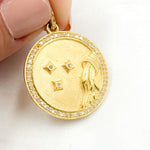 Load image into Gallery viewer, Silver Round Aquarius Zodiac Symbol Pendant