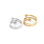 Load image into Gallery viewer, 14k Solid Gold Spiral Diamond Ring.