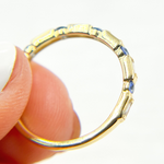 Load image into Gallery viewer, 14K Solid Gold Diamond & Blue Sapphire Ring.