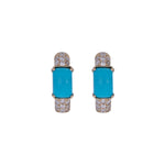 Load image into Gallery viewer, CE97350TQ6X4. 18K Solid Gold Diamond and Turquoise Earrings